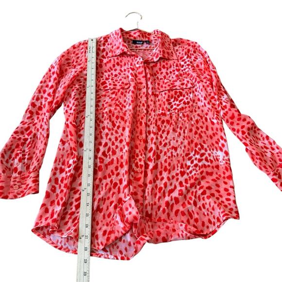 Ana leopard button down semi sheer blouse size medium - Picture 5 of 6